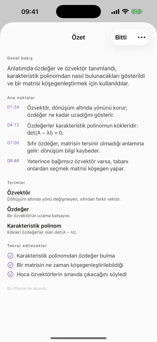 Cathedra'da bir ders özeti: genel bakış, söylendiği anla birlikte önemli noktalar ve terimler